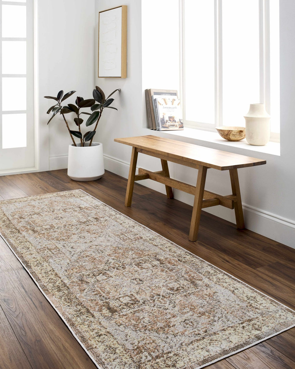 Hera Traditional Beige And Ivory Washable Rug - The Rug Decor