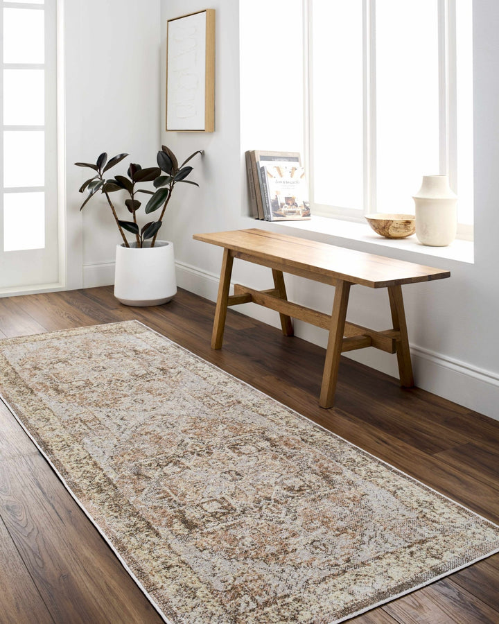 Hera Traditional Beige And Ivory Washable Rug - The Rug Decor