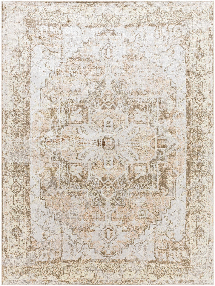 Hera Traditional Beige And Ivory Washable Rug - The Rug Decor