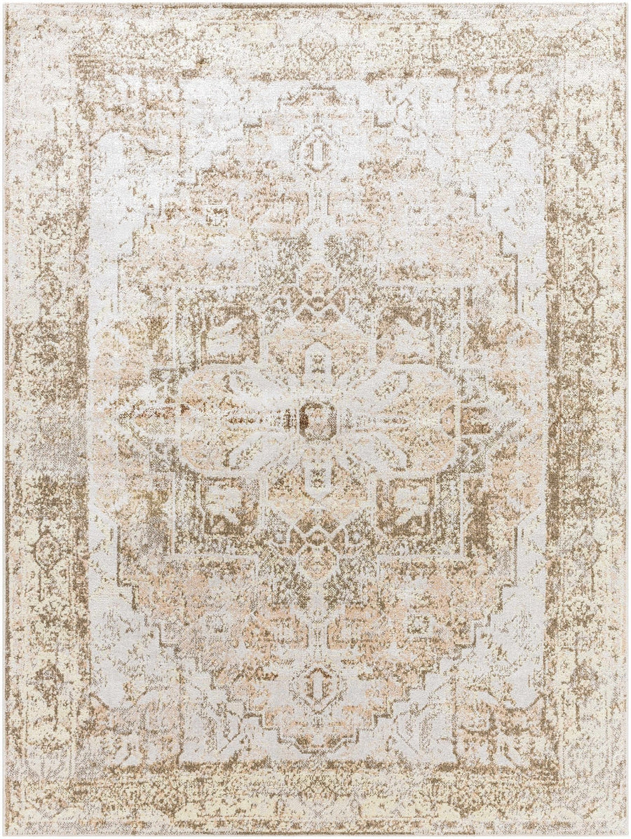Hera Traditional Beige And Ivory Washable Rug - The Rug Decor