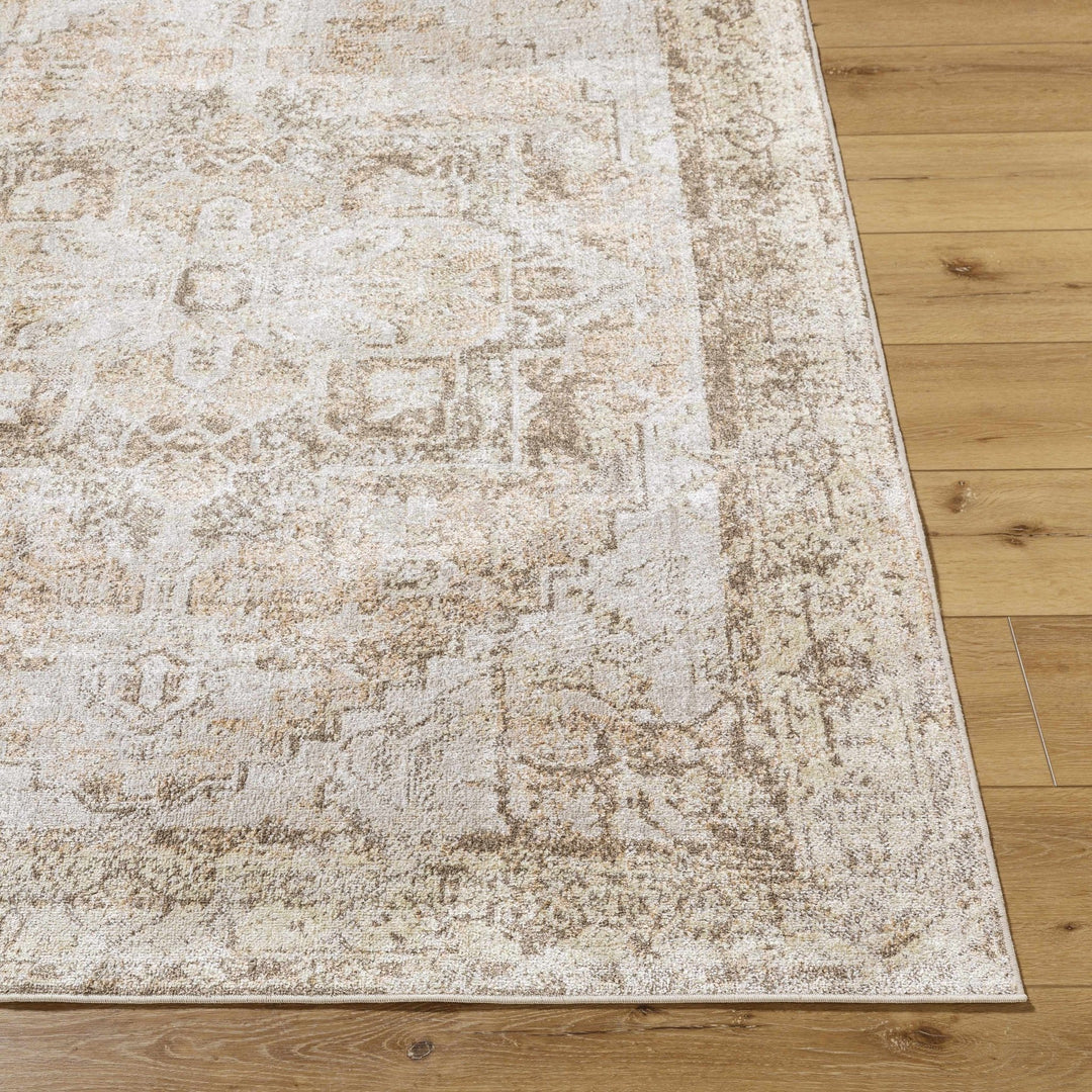 Hera Traditional Beige And Ivory Washable Rug - The Rug Decor