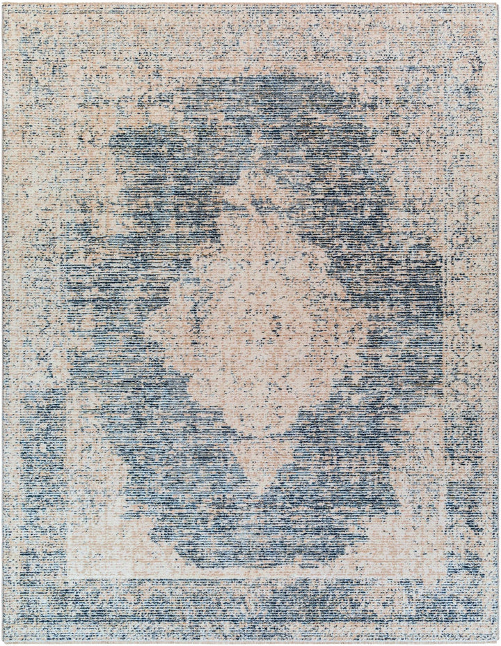 Herricks Traditional Style Blue And Ivory Area Rug - The Rug Decor