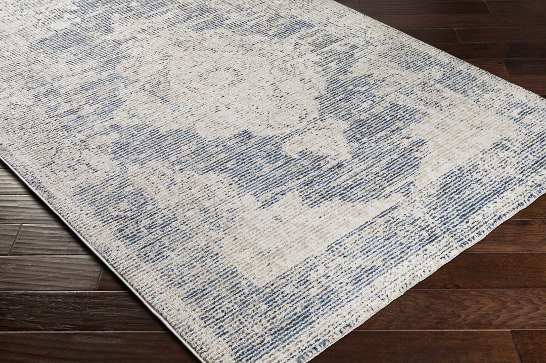 Herricks Traditional Style Blue And Ivory Area Rug - The Rug Decor