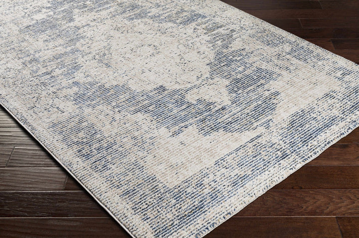 Herricks Traditional Style Blue And Ivory Area Rug - The Rug Decor