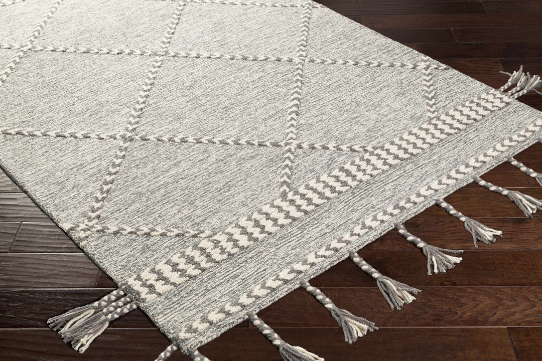 Hertfordshire Modern Gray And Beige Hand Tufted Wool Area Rug