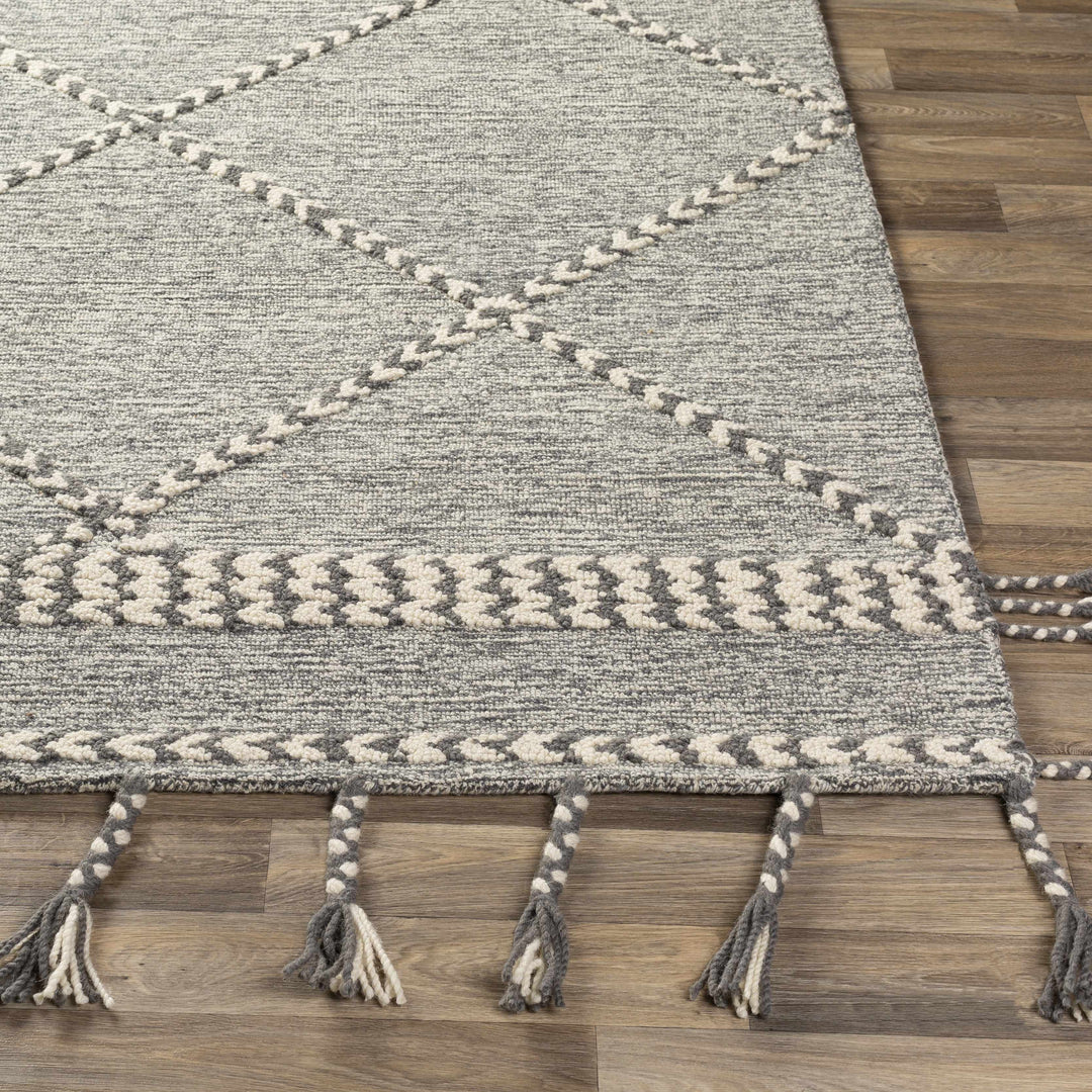 Hertfordshire Modern Gray And Beige Hand Tufted Wool Area Rug