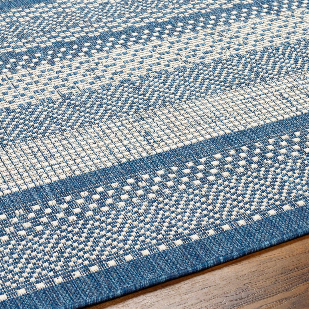 Hessa Contemporary Blue And Gray Stripe Rug - The Rug Decor