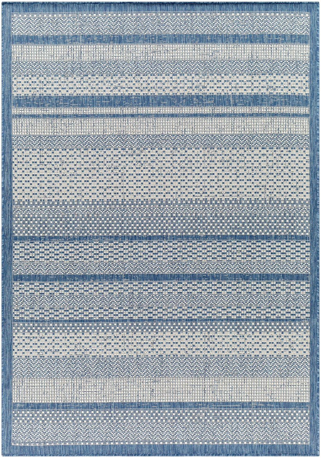Hessa Contemporary Blue And Gray Stripe Rug - The Rug Decor