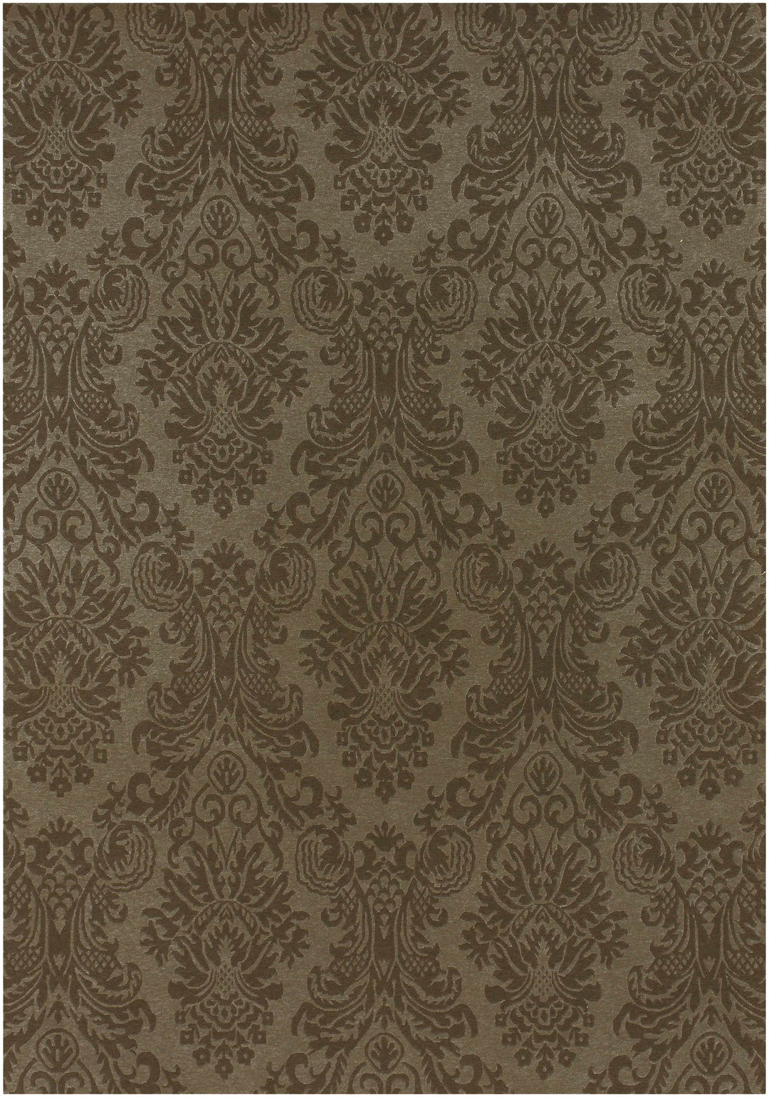 Heywood Brown Traditional Style Hand Knotted Wool Area Rug