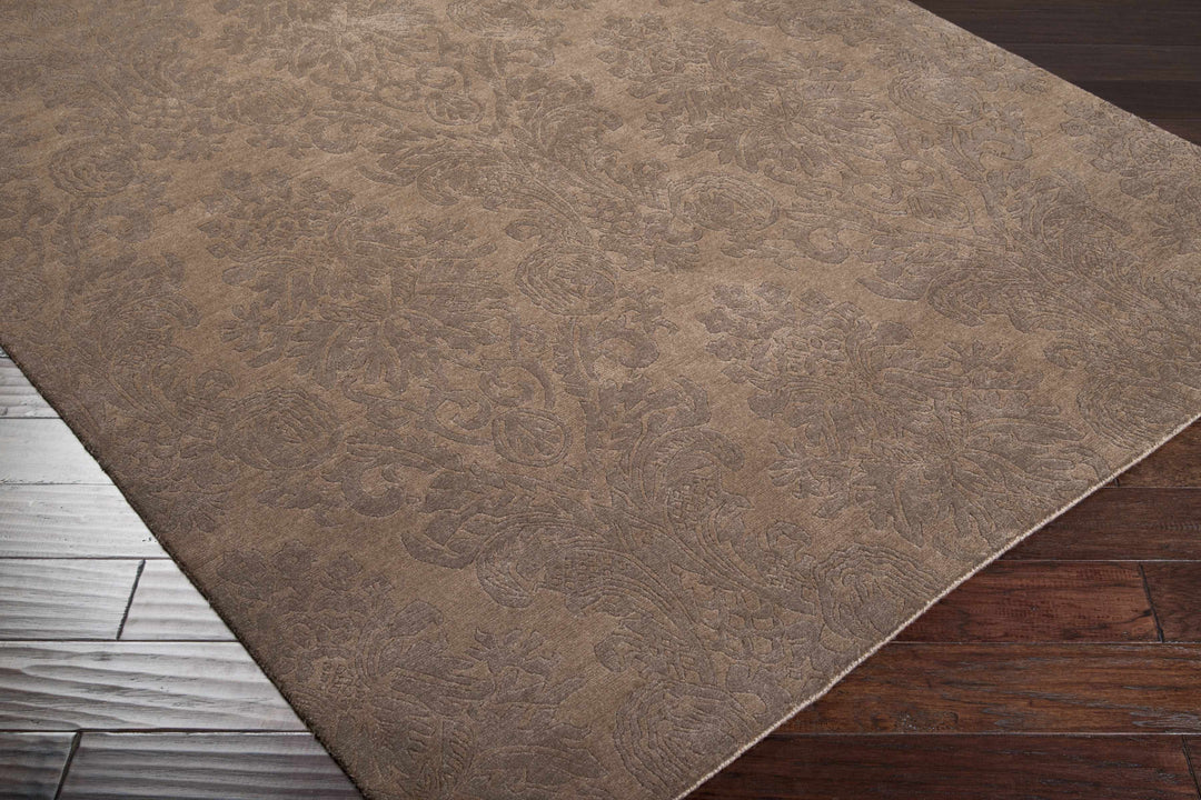 Heywood Brown Traditional Style Hand Knotted Wool Area Rug