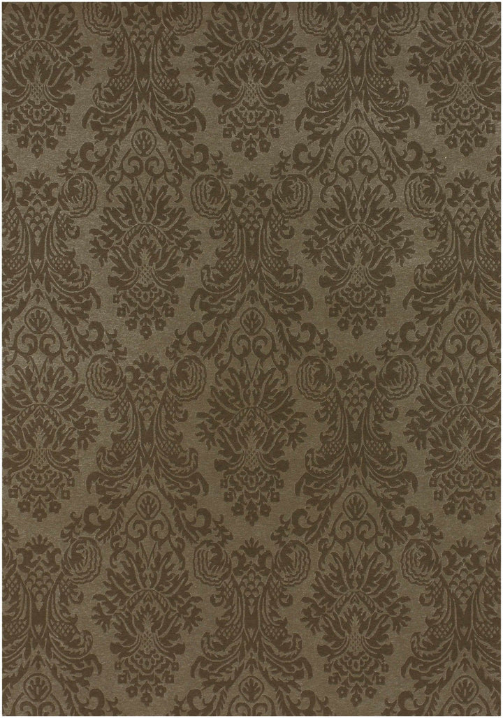 Heywood Brown Traditional Style Hand Knotted Wool Area Rug - The Rug Decor
