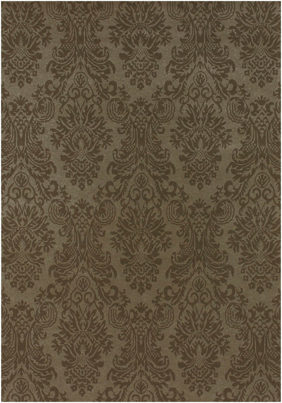 Heywood Brown Traditional Style Hand Knotted Wool Area Rug - The Rug Decor