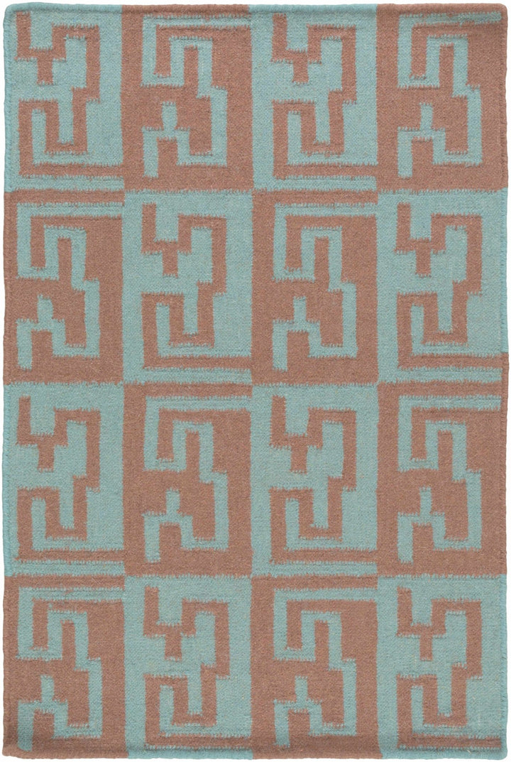 Hiawatha Modern Style Brown And Teal Hand Woven Area Rug - The Rug Decor