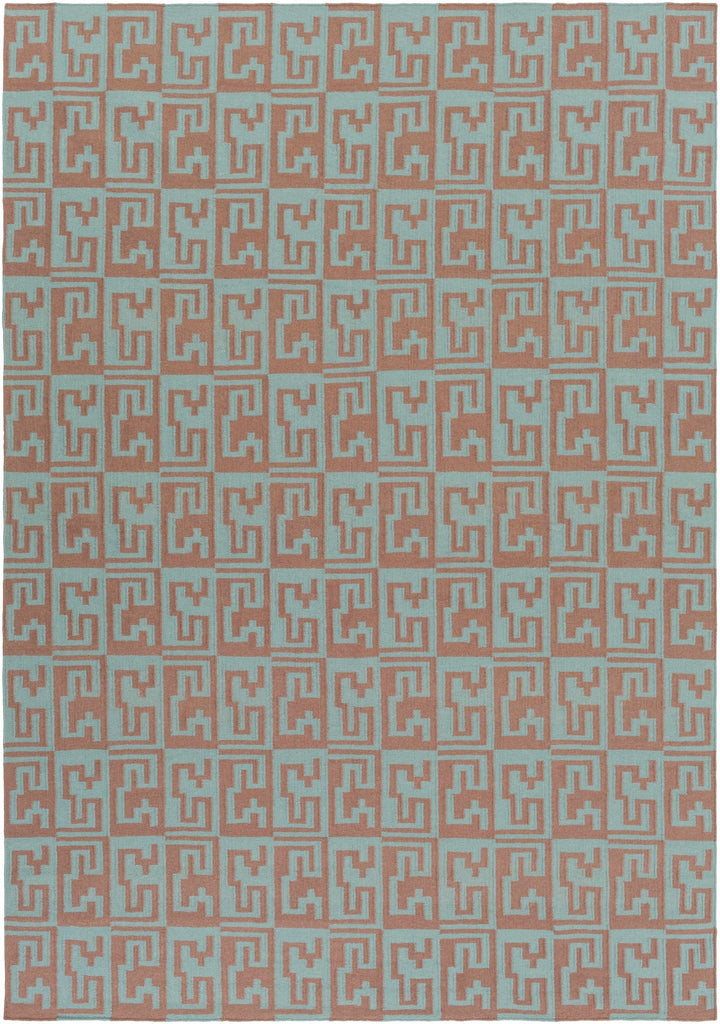 Hiawatha Modern Style Brown And Teal Hand Woven Area Rug - The Rug Decor