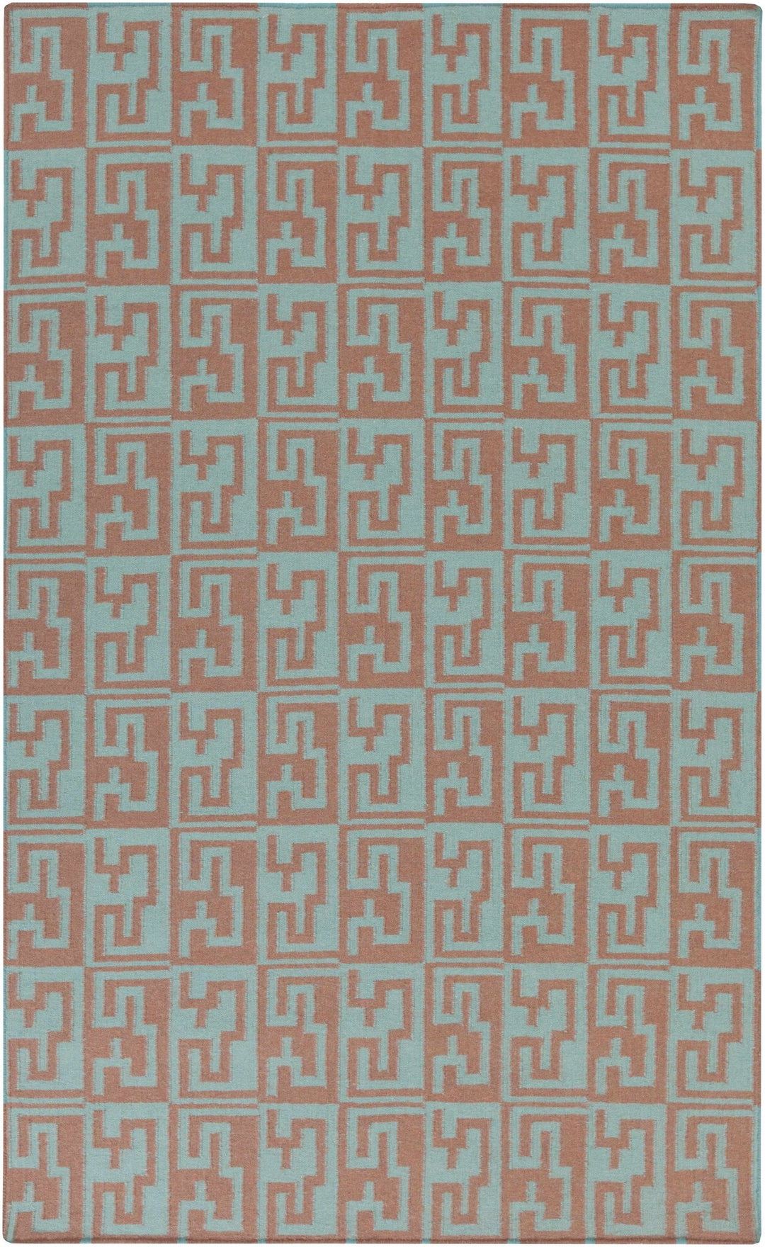 Hiawatha Modern Style Brown And Teal Hand Woven Area Rug - The Rug Decor