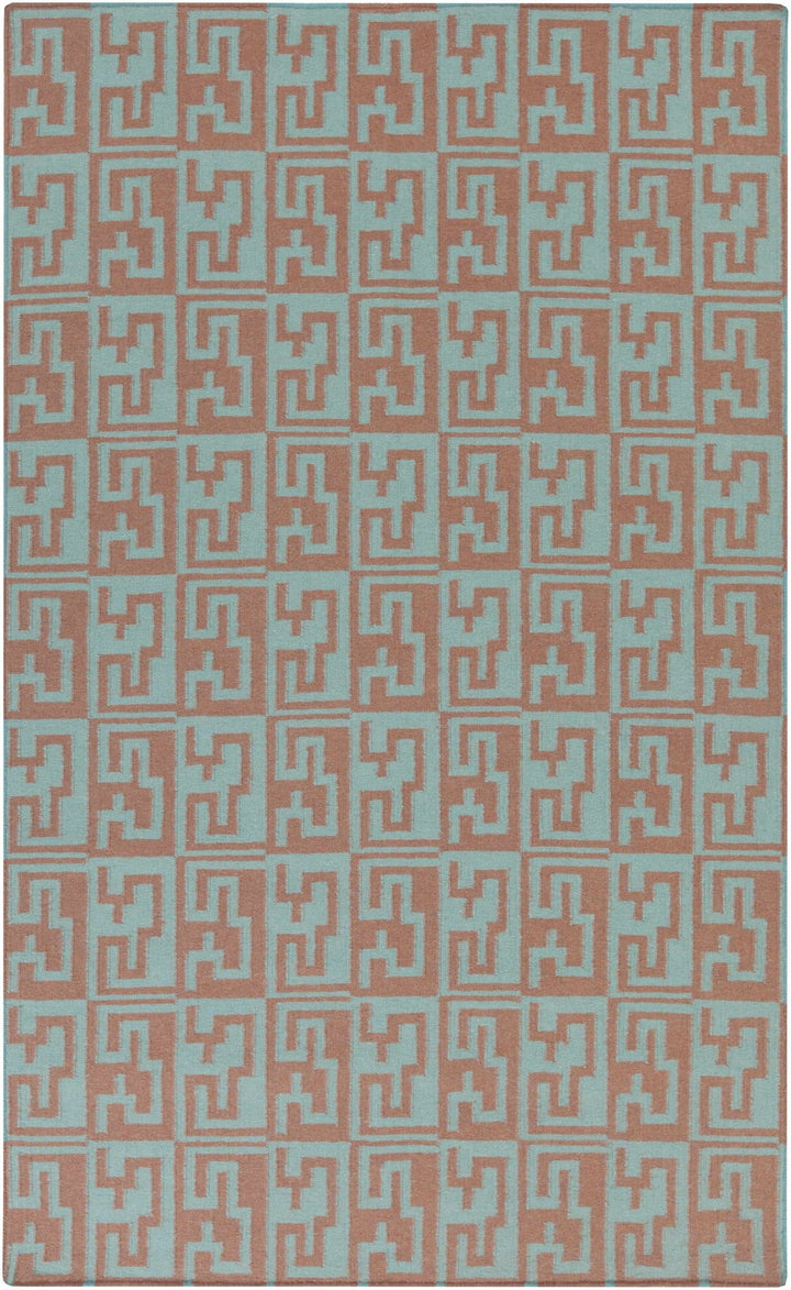 Hiawatha Modern Style Brown And Teal Hand Woven Area Rug - The Rug Decor