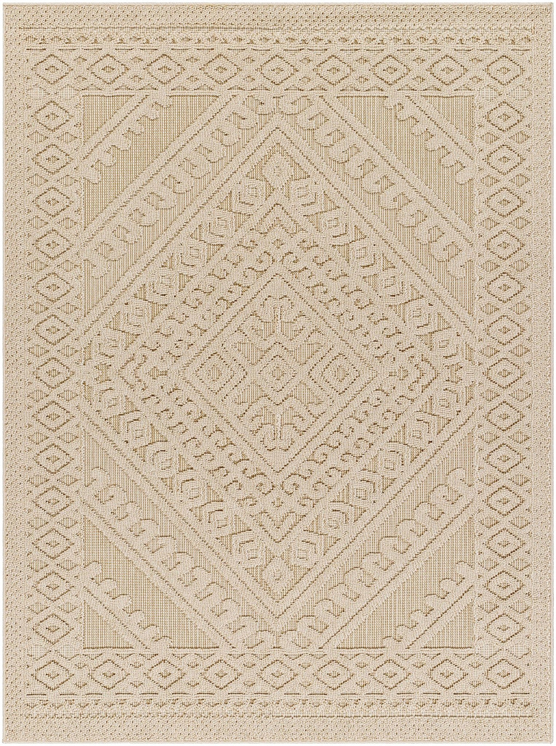 Hibah Beige Traditional Style Outdoor Area Rug - The Rug Decor