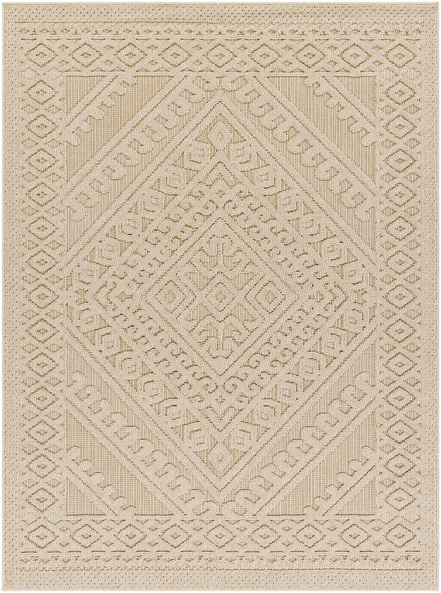 Hibah Beige Traditional Style Outdoor Area Rug - The Rug Decor