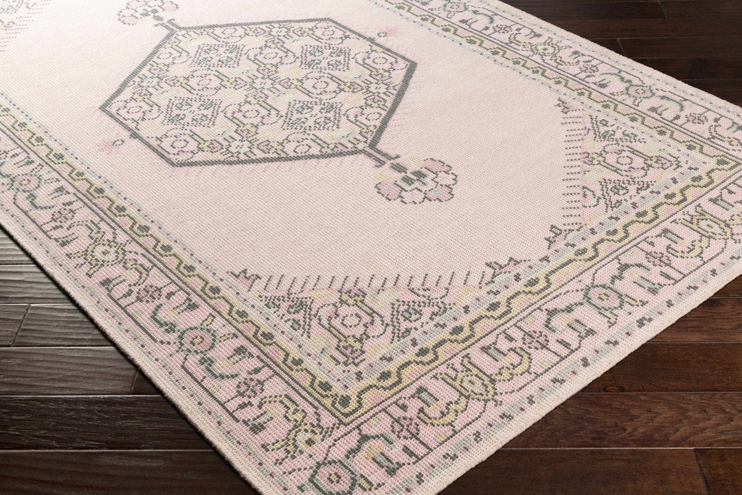 Hickson Traditional Style Pink Hand Knotted Area Rug - The Rug Decor