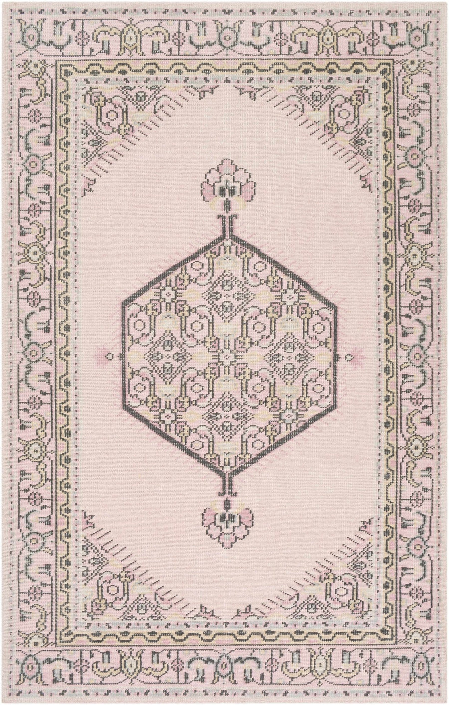 Hickson Traditional Style Pink Hand Knotted Area Rug - The Rug Decor