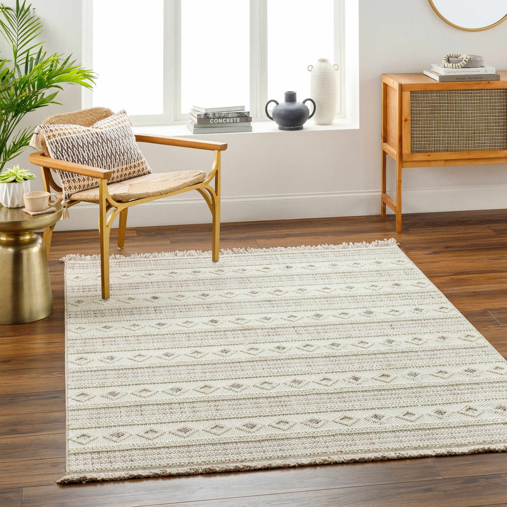 Hideo Bohemian Ivory And Gray Area Rug - The Rug Decor