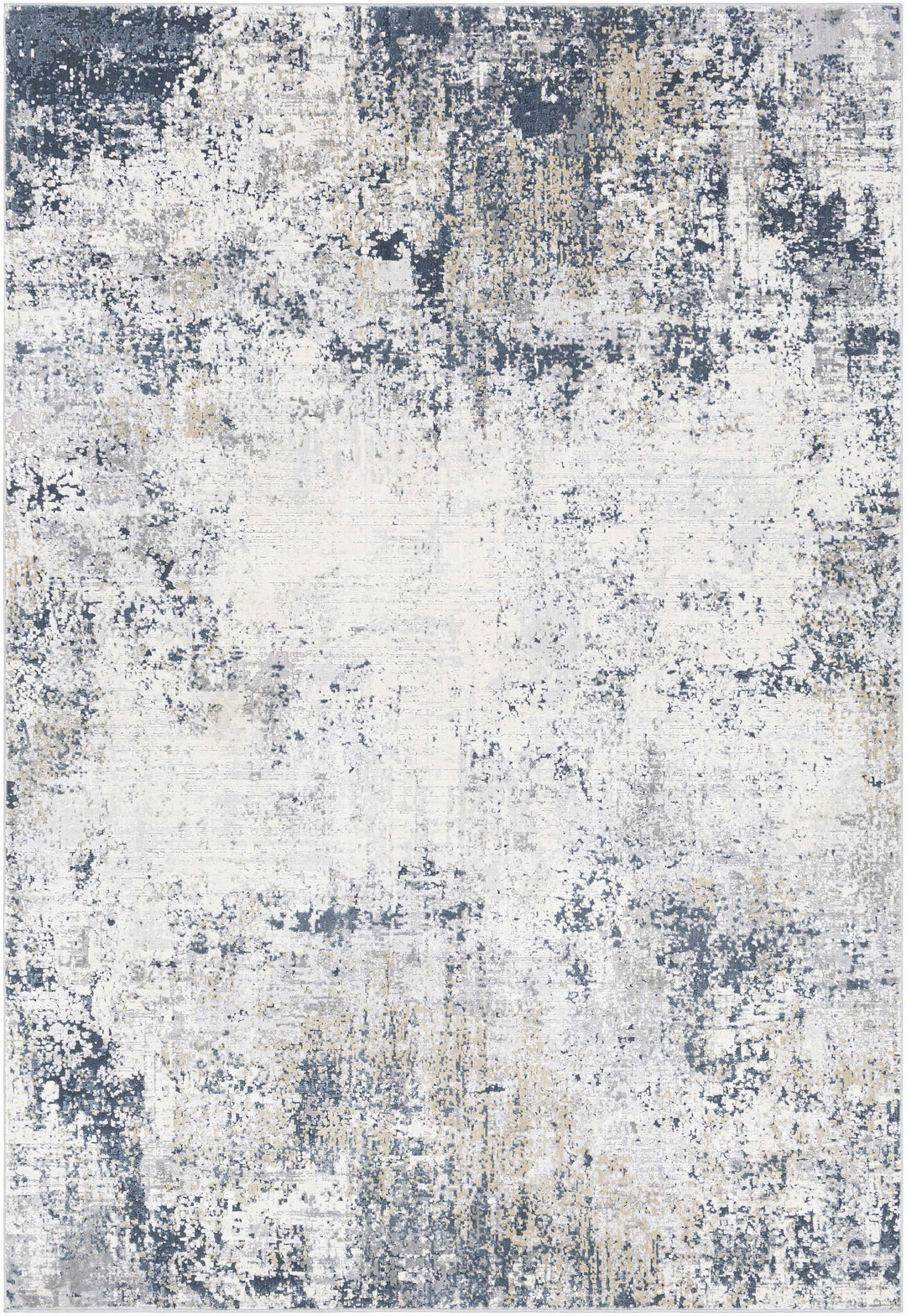 Higden Ivory And Blue Modern Abstract Design Area Rug