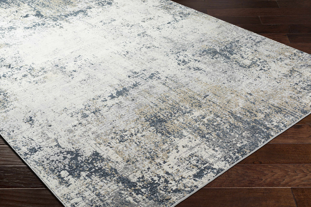 Higden Ivory And Blue Modern Abstract Design Area Rug