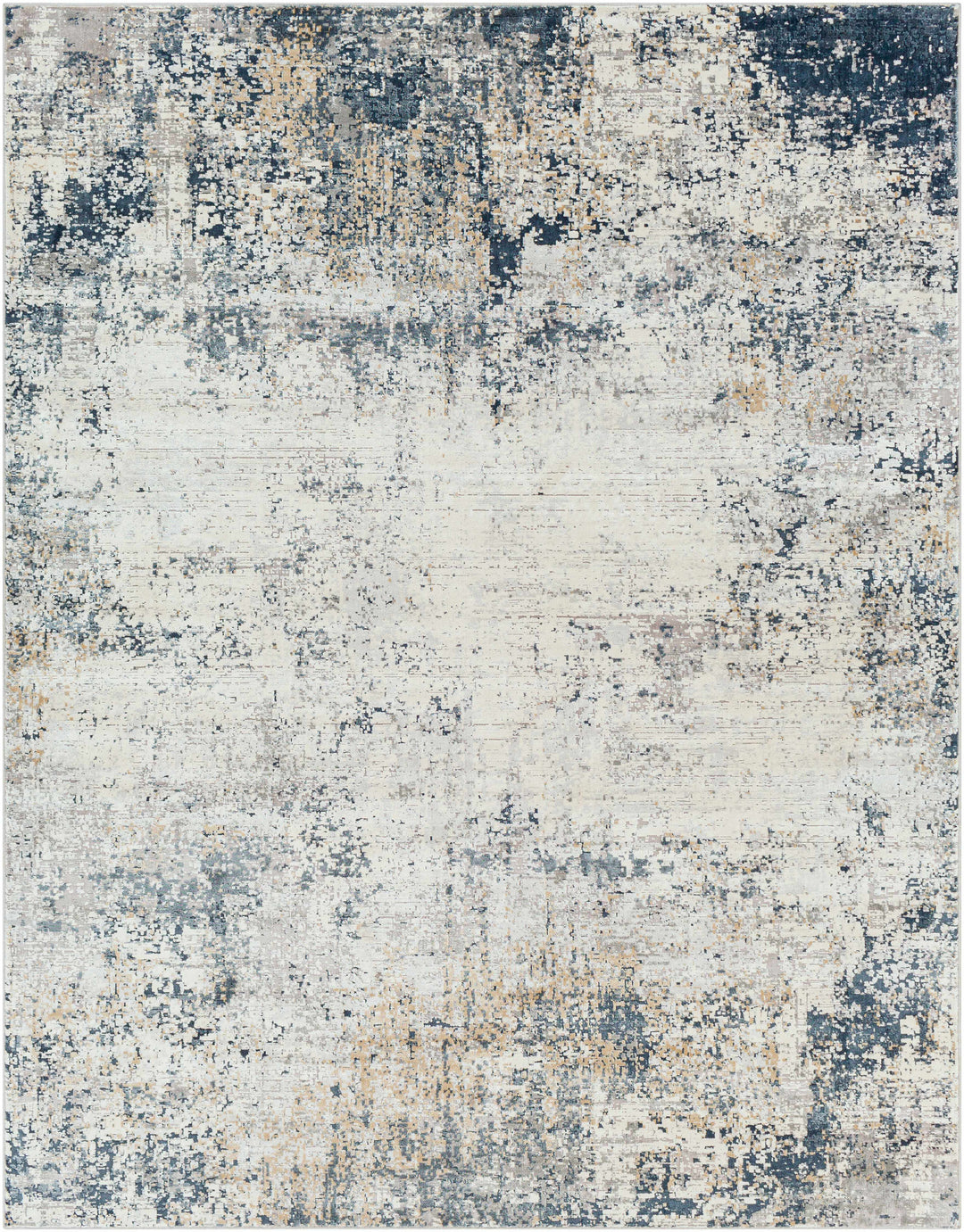 Higden Ivory And Blue Modern Abstract Design Area Rug