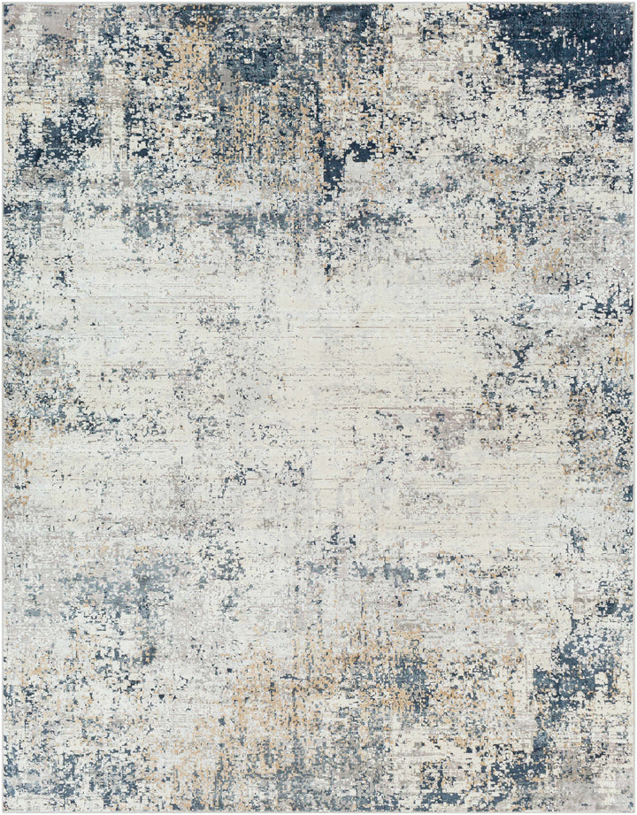 Higden Ivory And Blue Modern Abstract Design Area Rug