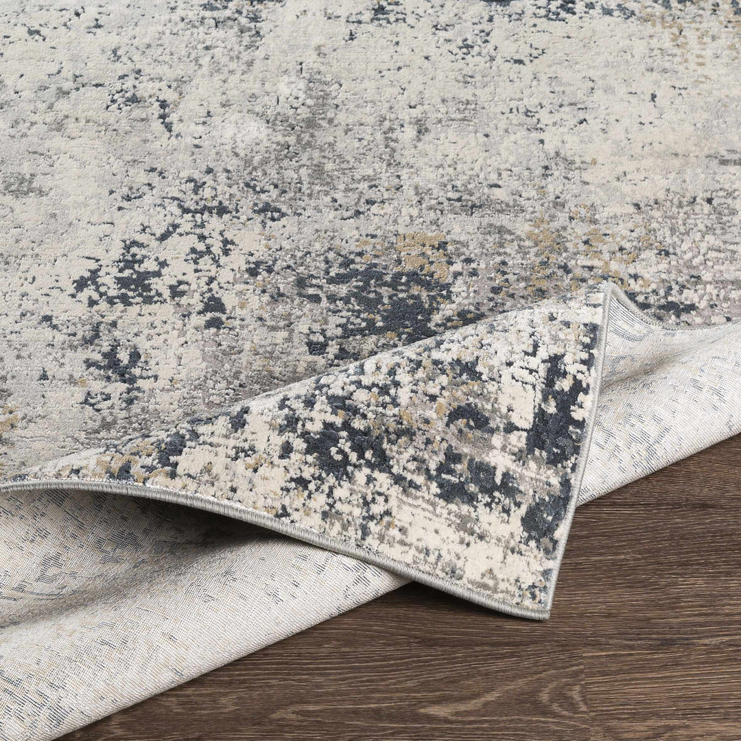 Higden Ivory And Blue Modern Abstract Design Area Rug