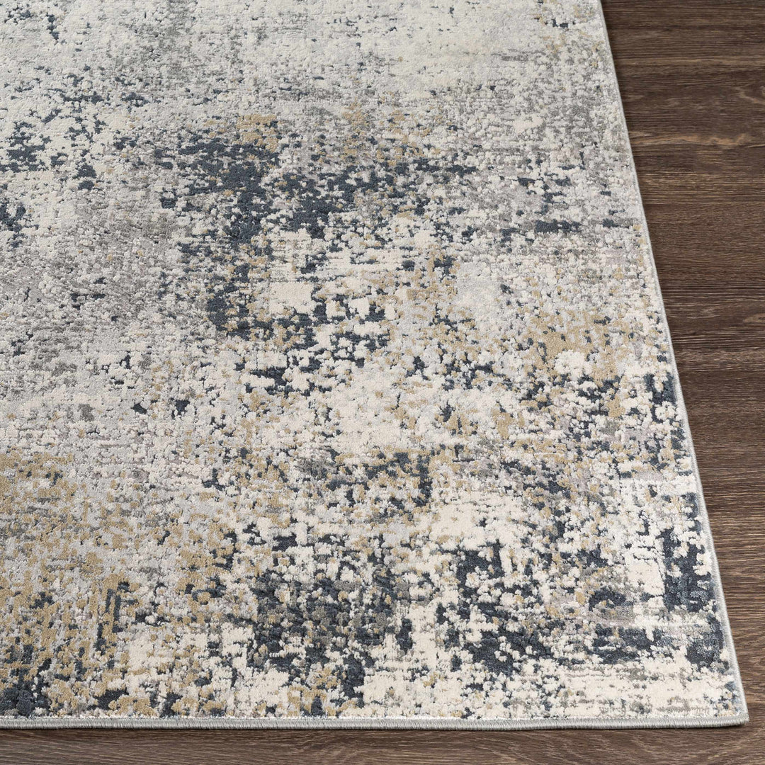 Higden Ivory And Blue Modern Abstract Design Area Rug