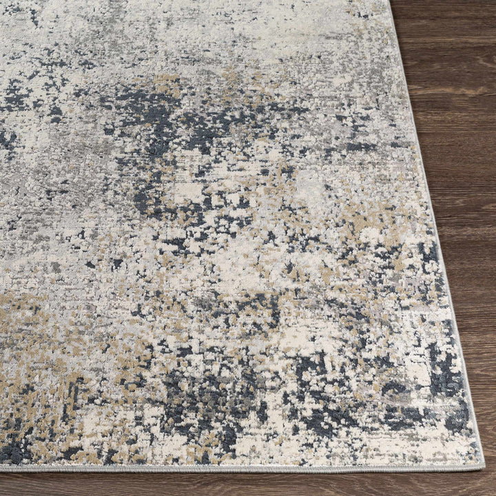 Higden Ivory And Blue Modern Abstract Design Area Rug