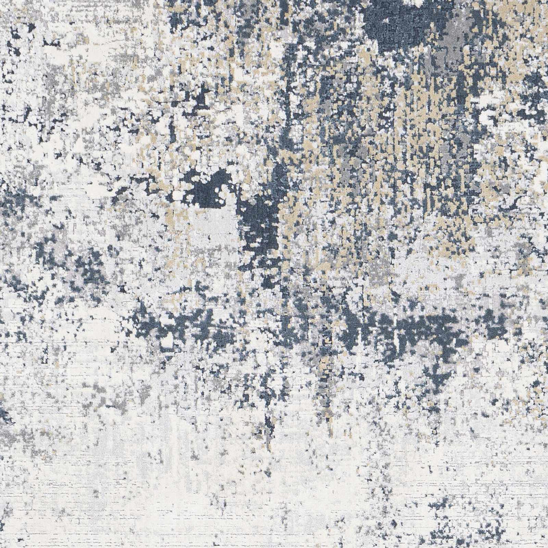 Higden Ivory And Blue Modern Abstract Design Area Rug