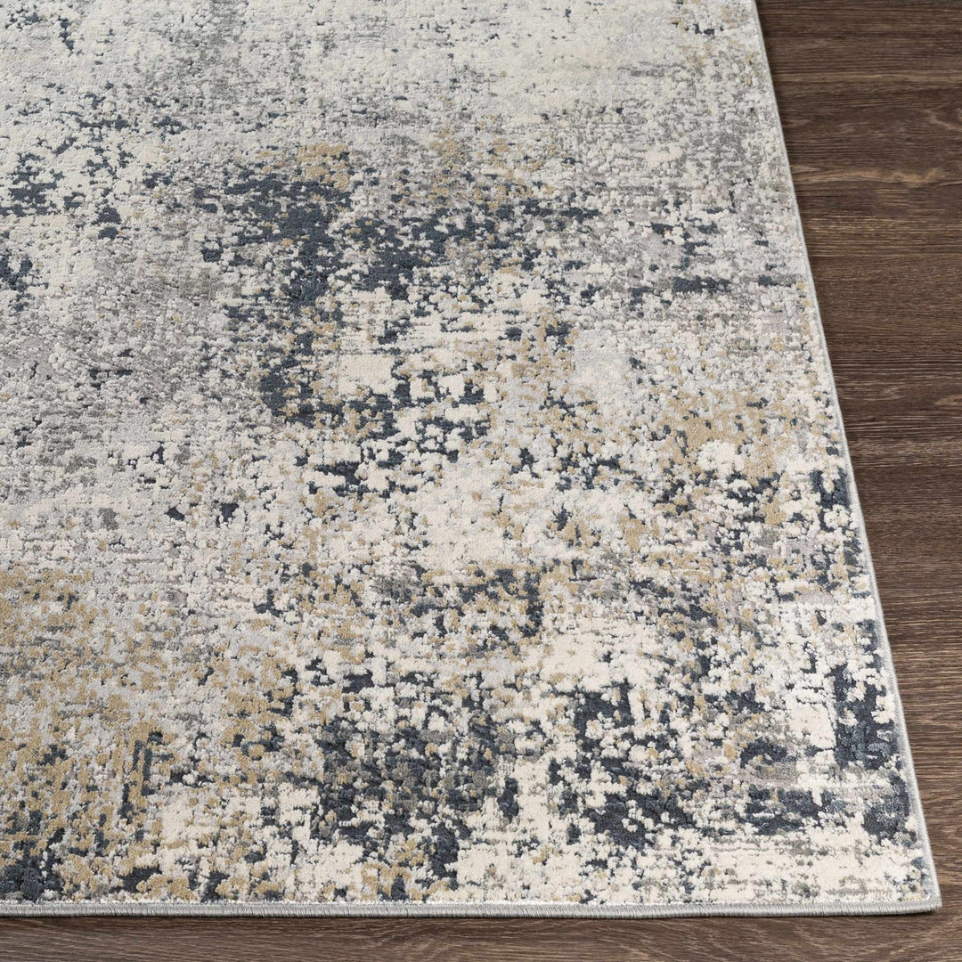 Higden Ivory And Blue Modern Abstract Design Area Rug - The Rug Decor