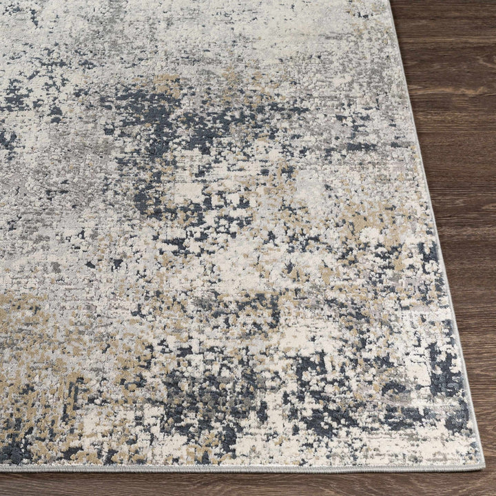 Higden Ivory And Blue Modern Abstract Design Area Rug - The Rug Decor