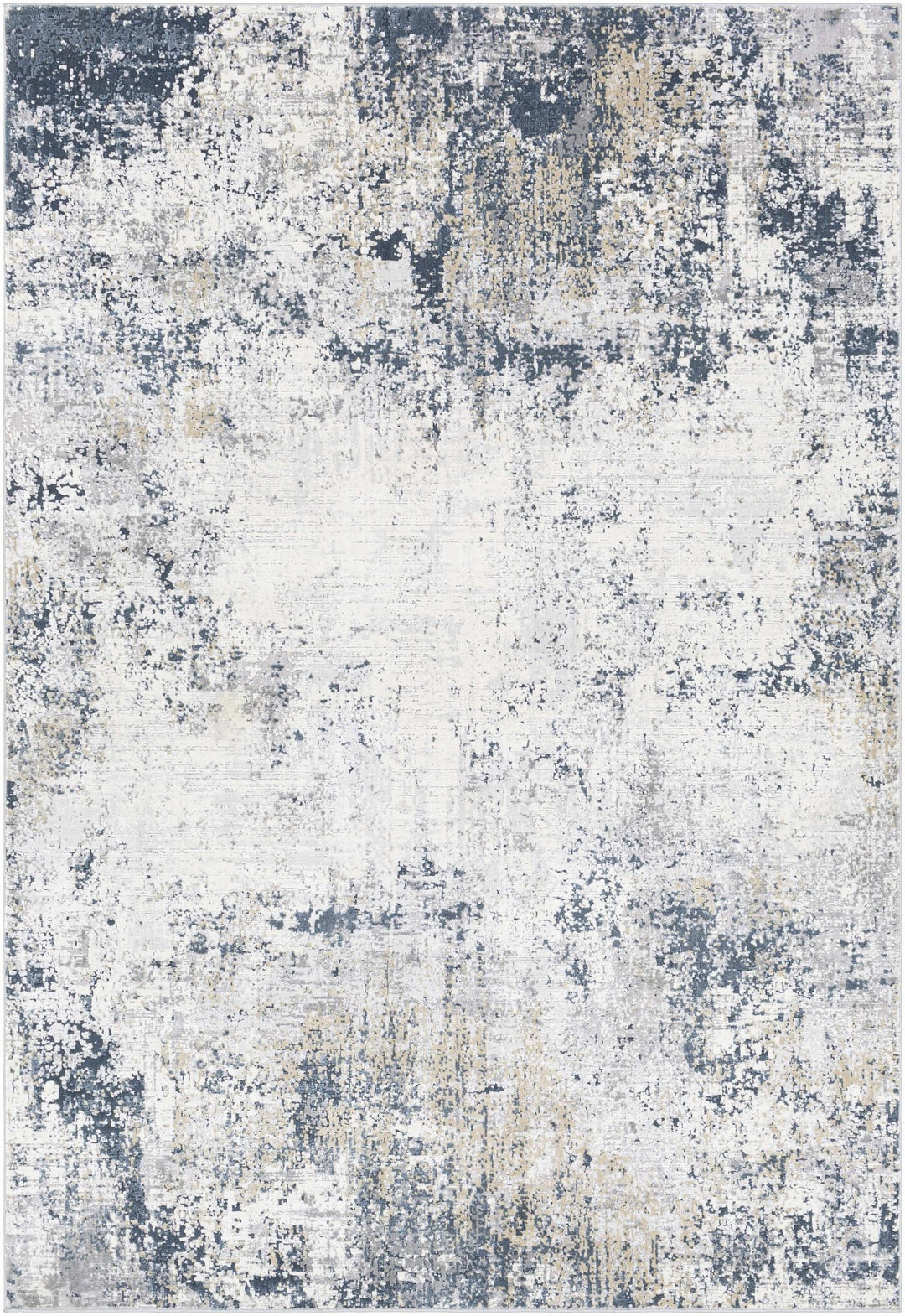 Higden Ivory And Blue Modern Abstract Design Area Rug - The Rug Decor