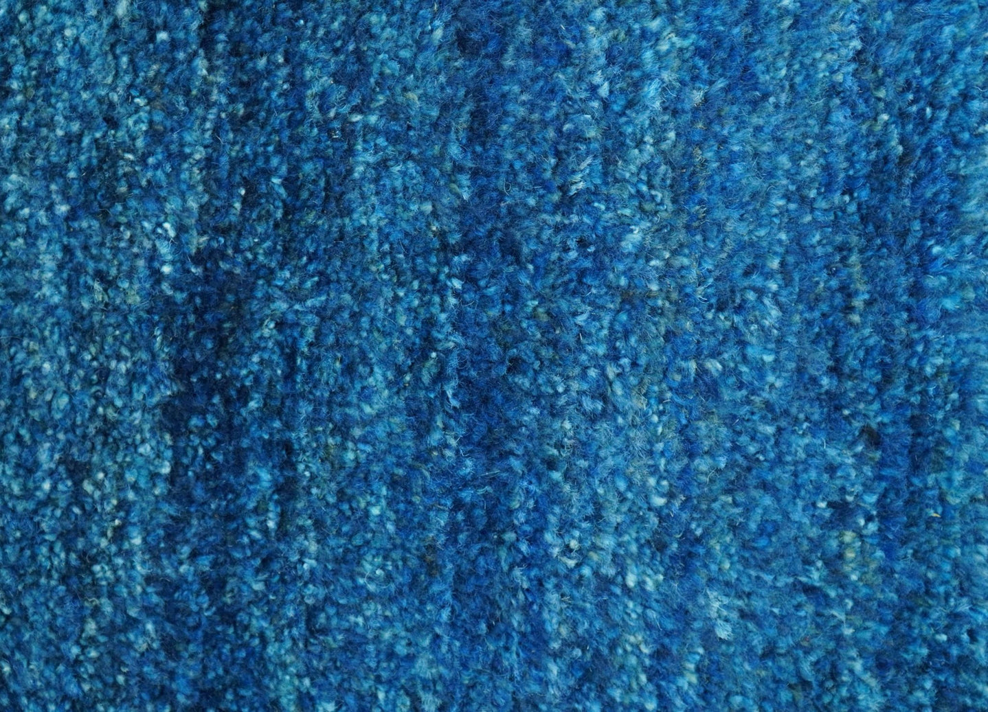 High Pile Blue Hand knotted Contemporary Custom Made Solid Afghan wool Area Rug - The Rug Decor