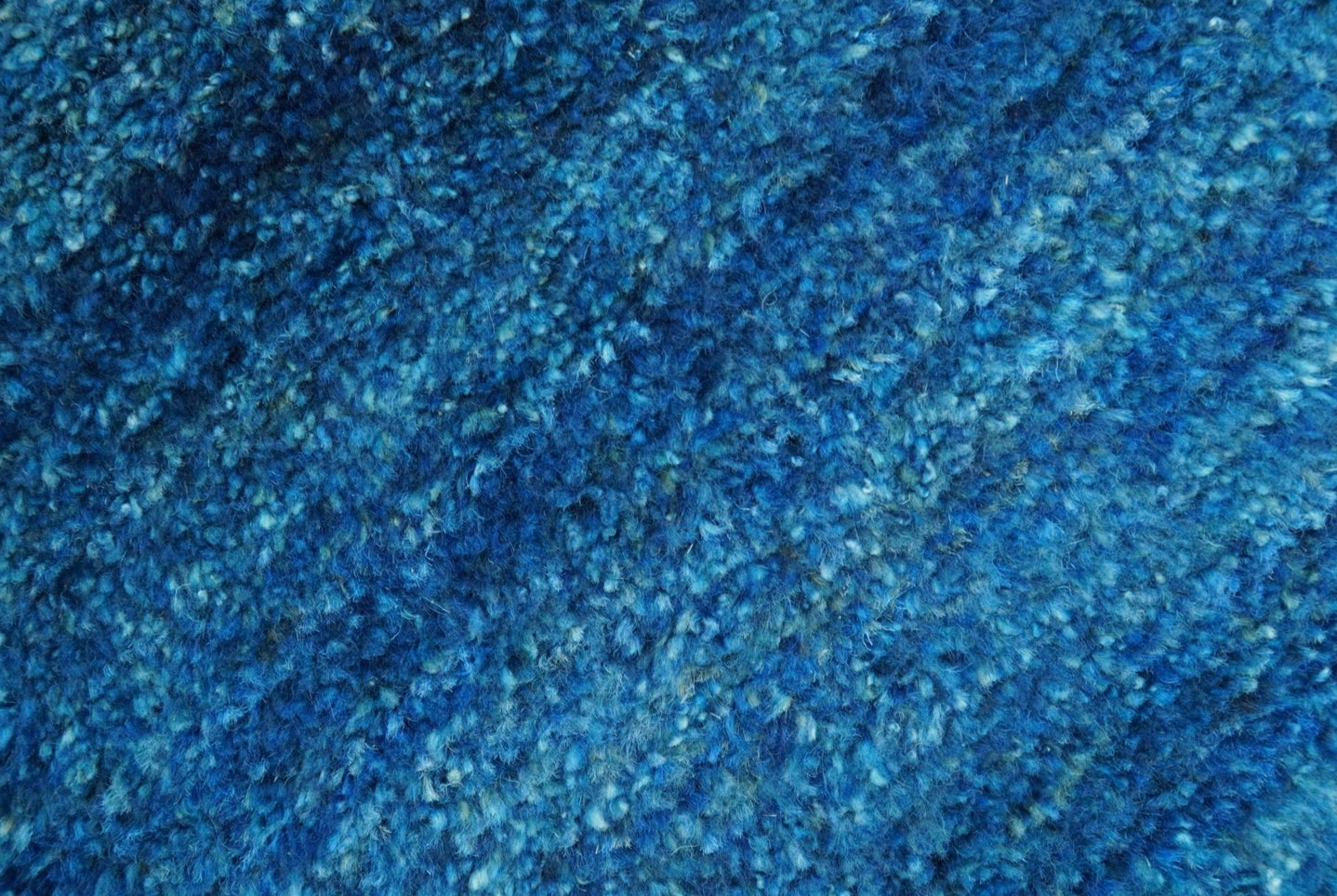 High Pile Blue Hand knotted Contemporary Custom Made Solid Afghan wool Area Rug - The Rug Decor