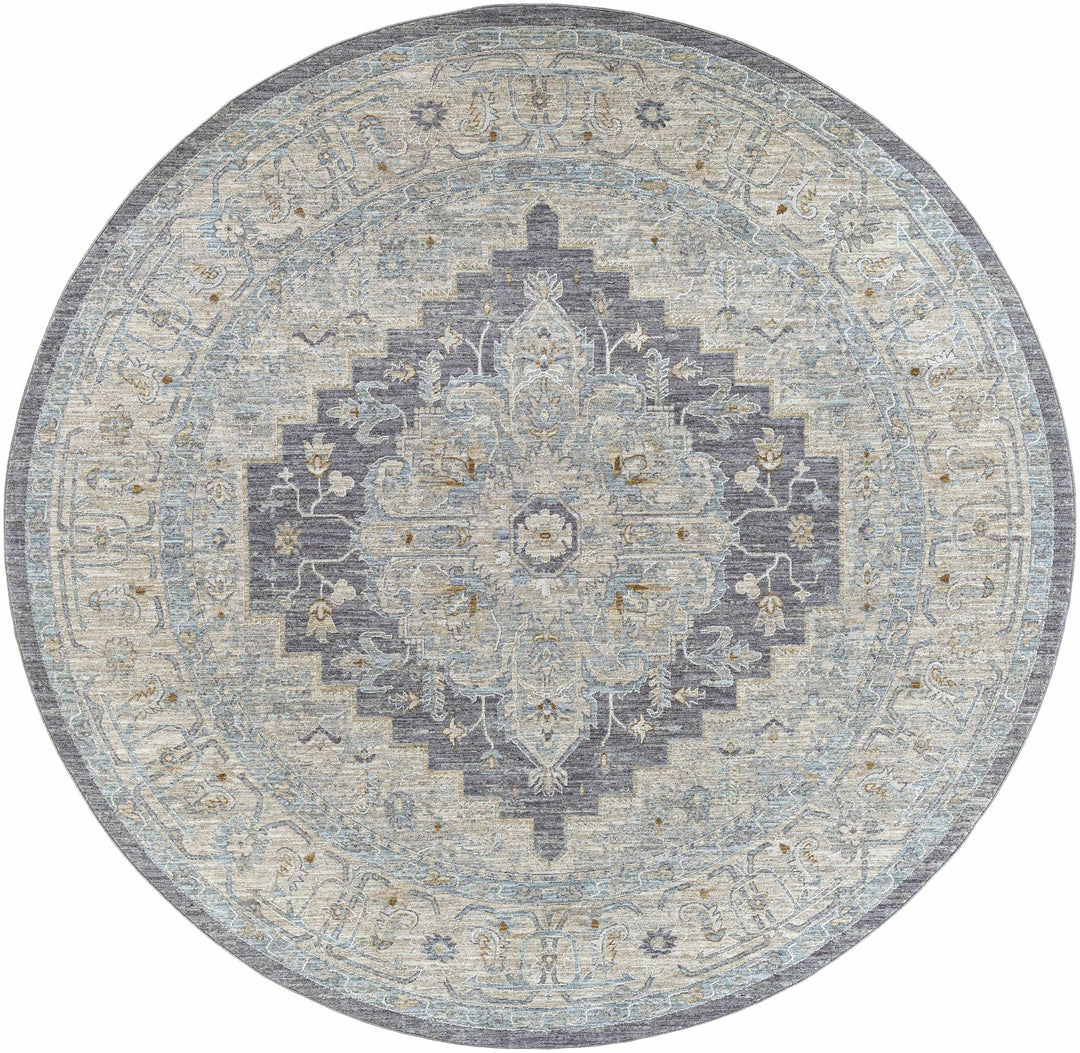 Highgale Sema Traditional Medallion Design Gray Rug - The Rug Decor