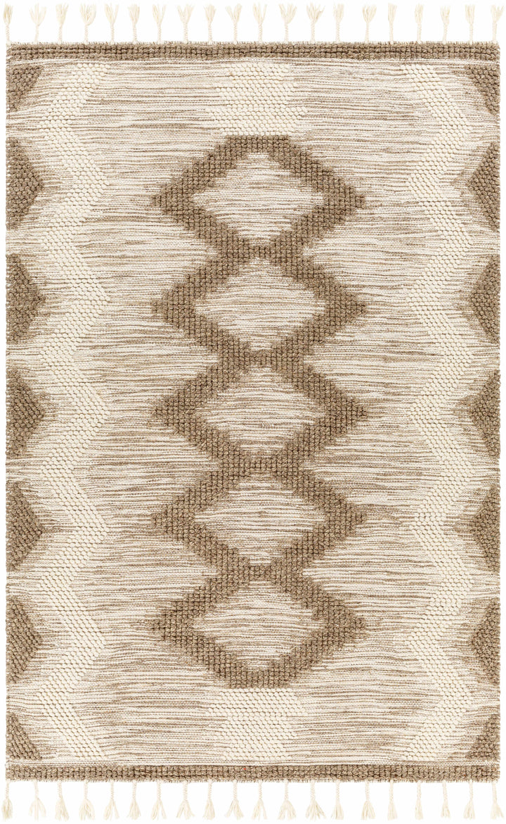 Highpoint Bohemian Style Ivory And Brown Hand Woven Wool Area Rug