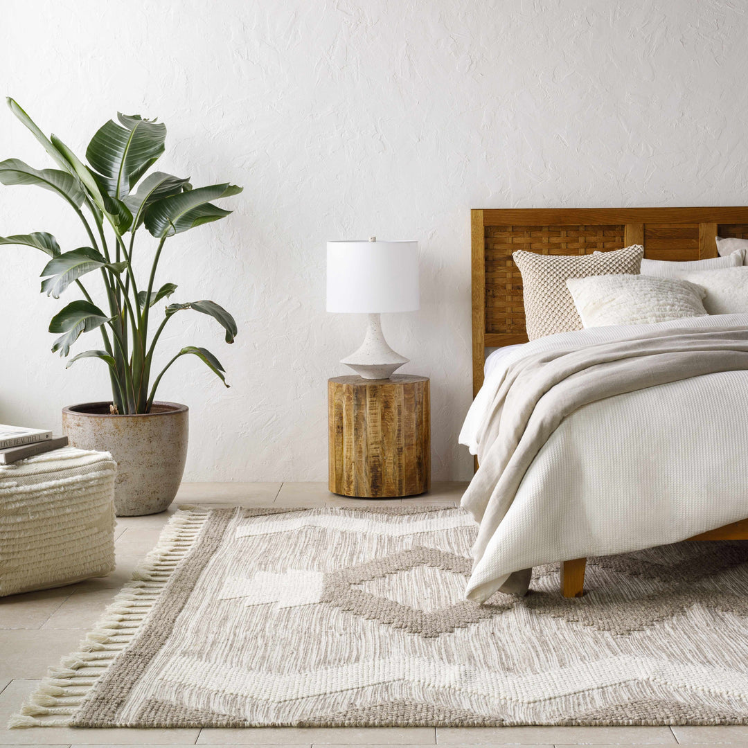 Highpoint Bohemian Style Ivory And Brown Hand Woven Wool Area Rug
