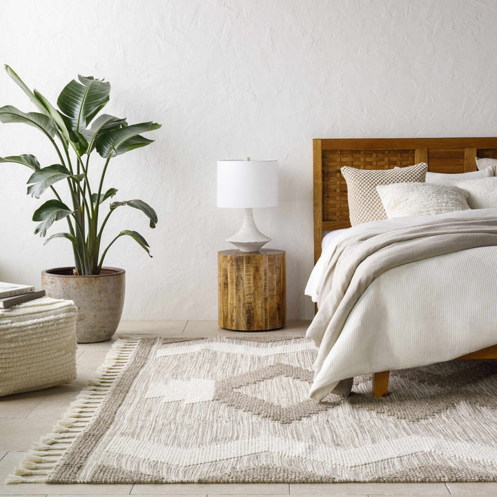 Highpoint Bohemian Style Ivory And Brown Hand Woven Wool Area Rug