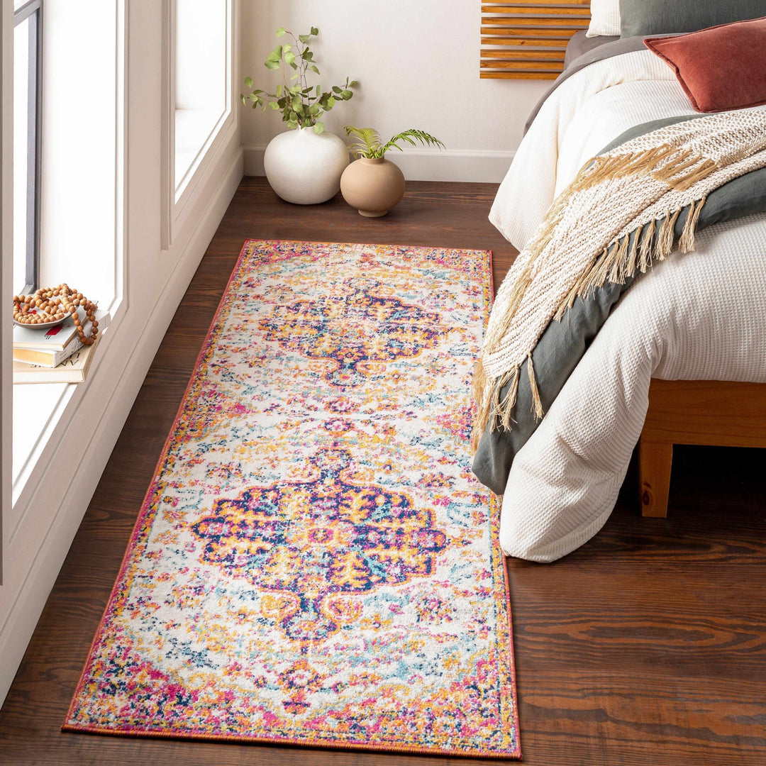 Hillsby Traditional Style Ivory And Orange Area Rug - The Rug Decor