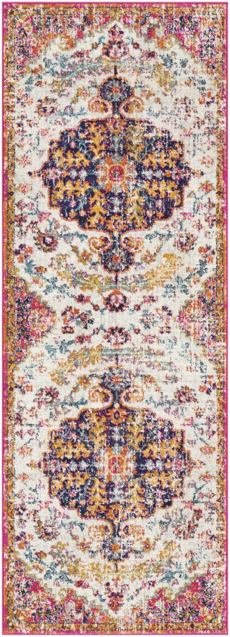 Hillsby Traditional Style Ivory And Orange Area Rug - The Rug Decor