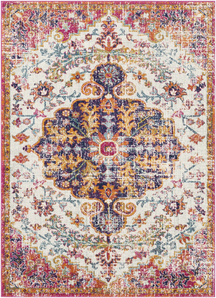 Hillsby Traditional Style Ivory And Orange Area Rug - The Rug Decor