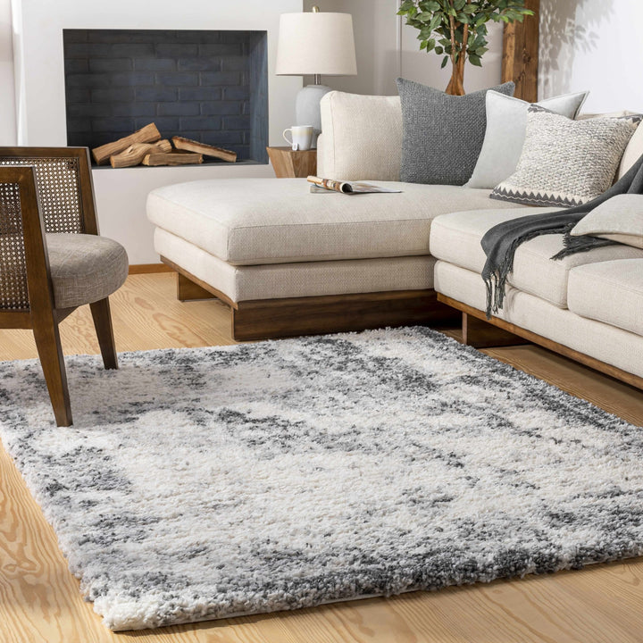 Hilotongan Modern Abstract Design Ivory And Gray Area Rug - The Rug Decor