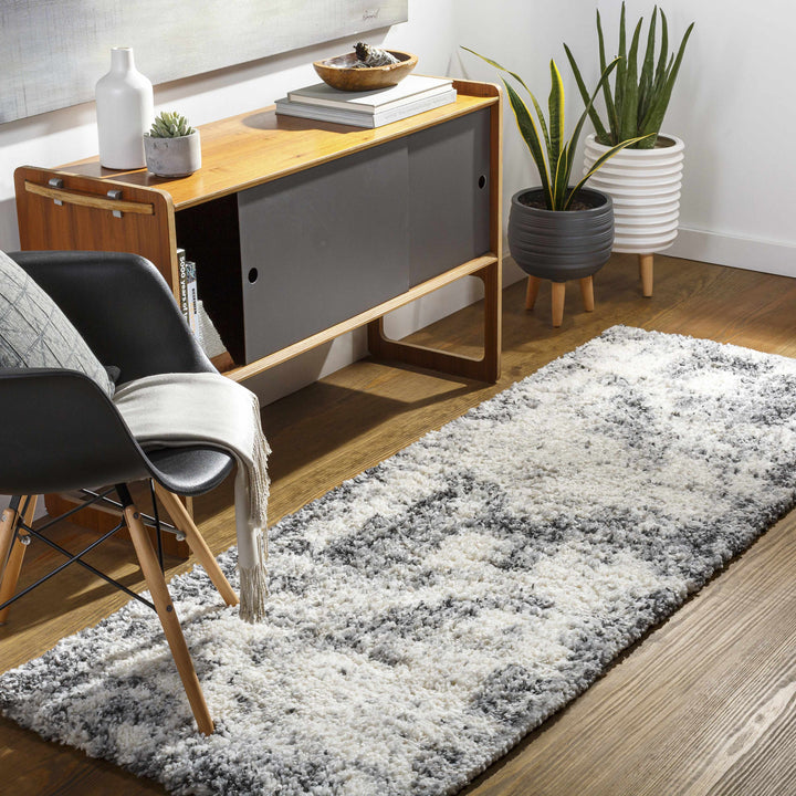 Hilotongan Modern Abstract Design Ivory And Gray Area Rug