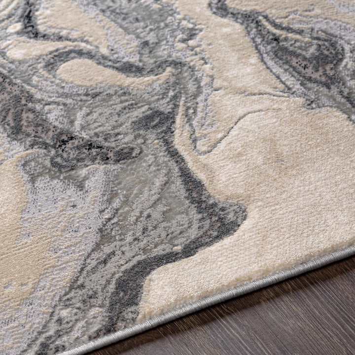 Hinatuan Modern Abstract Design Ivory And Charcoal Area Rug - The Rug Decor