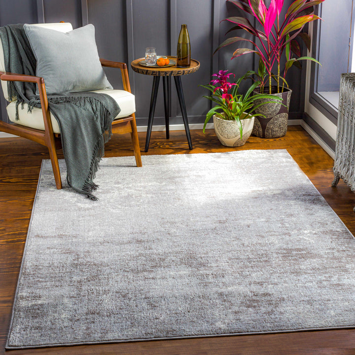 Hingatungan Silver Modern Abstract Design Area Rug