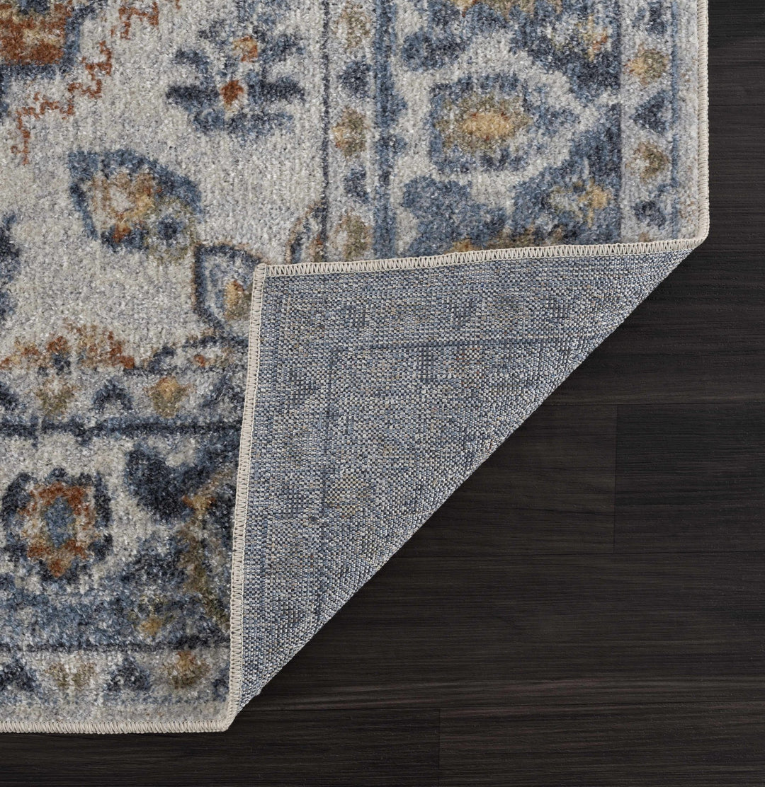 Hiti Traditional Style Turkish Design Rust and blue Rug - The Rug Decor